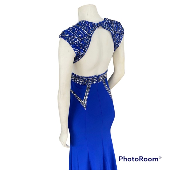 Mac Duggal Royal Blue Dress Gown - Picture 7 of 8